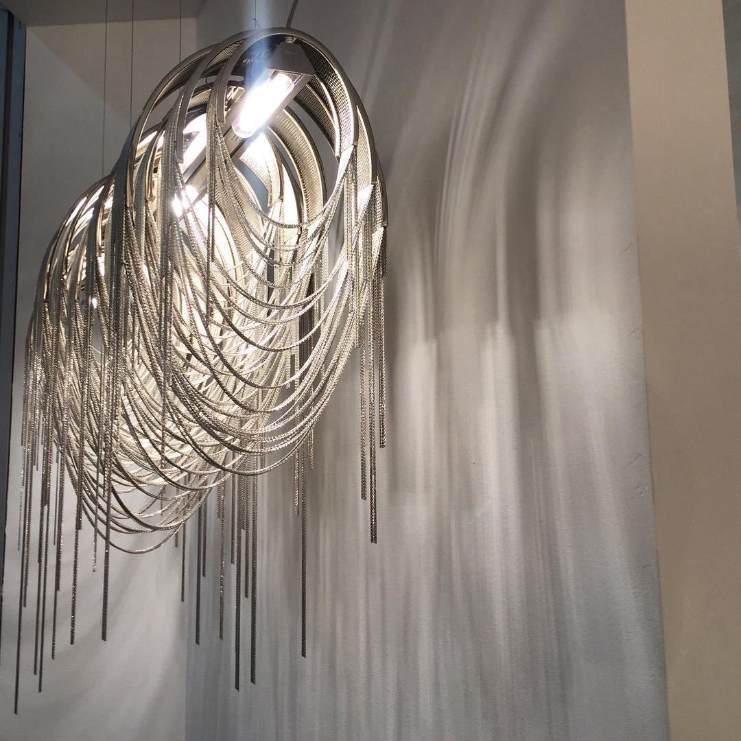 Tarien Chandelier Layered Chain Nickel Luxury-Neutral Decor