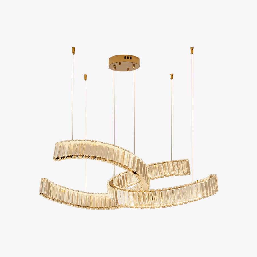 Calo Chandelier Spiral Crystal Gold Glam-Neutral Decor
