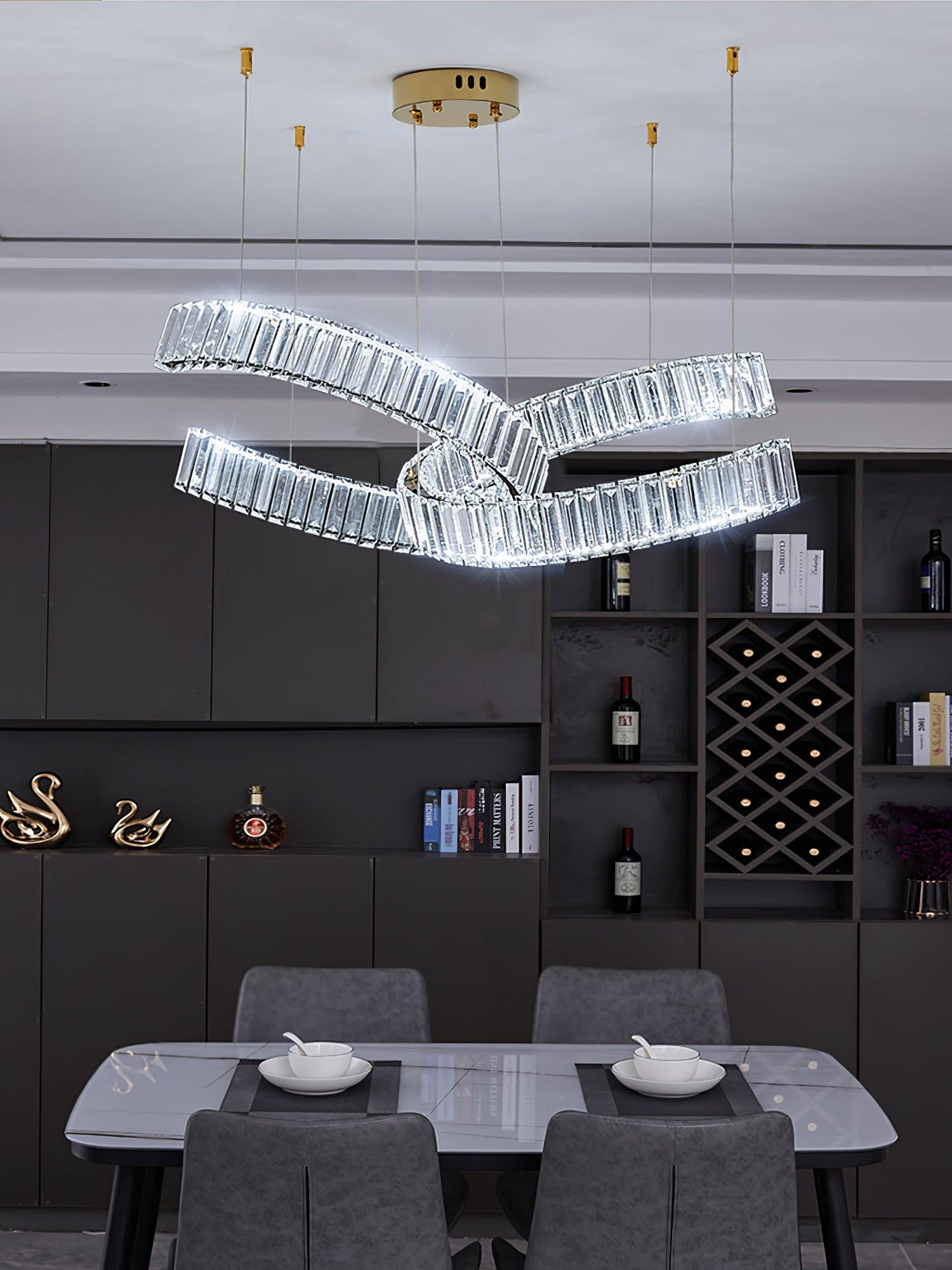 Calo Chandelier Spiral Crystal Gold Glam-Neutral Decor