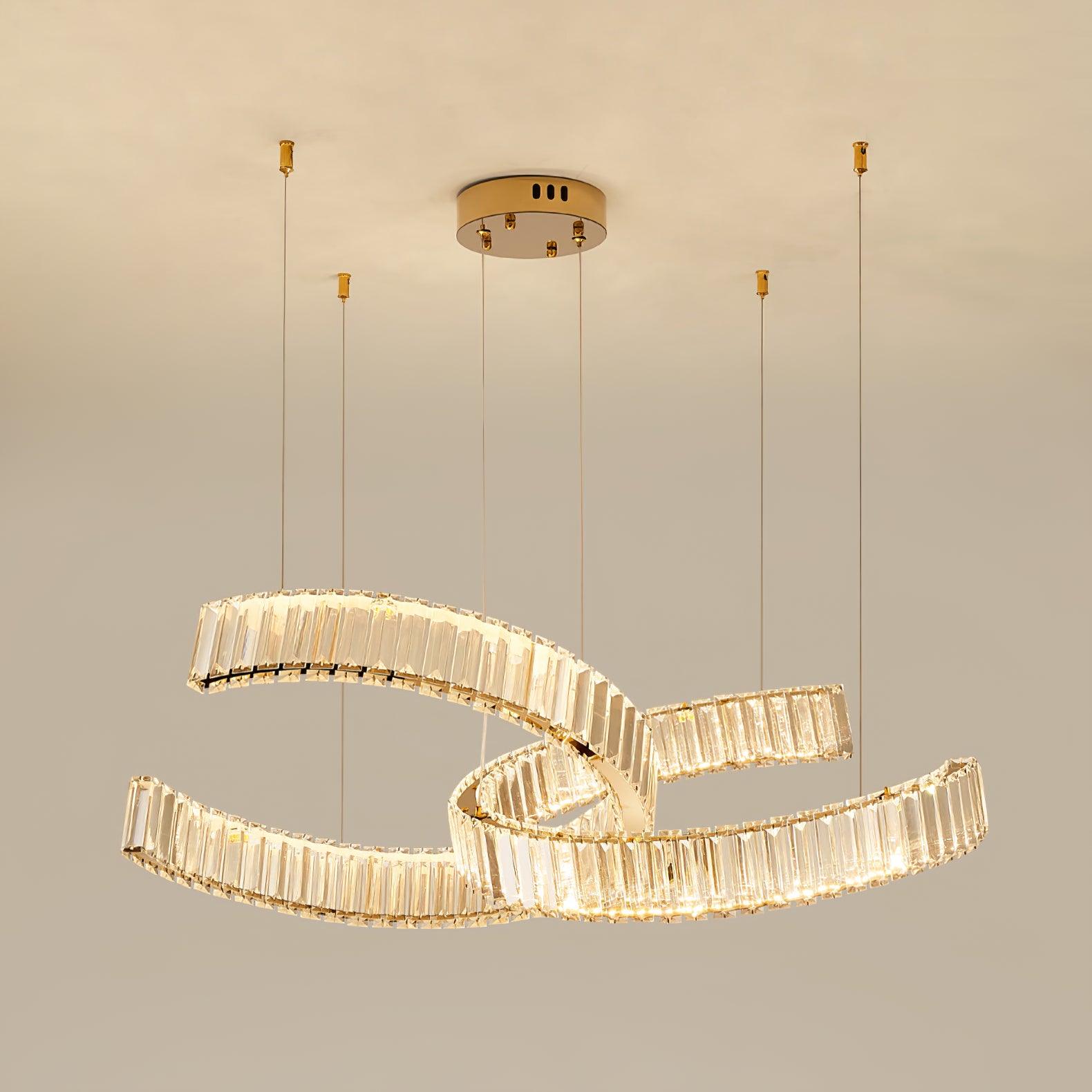 Calo Chandelier Spiral Crystal Gold Glam-Neutral Decor