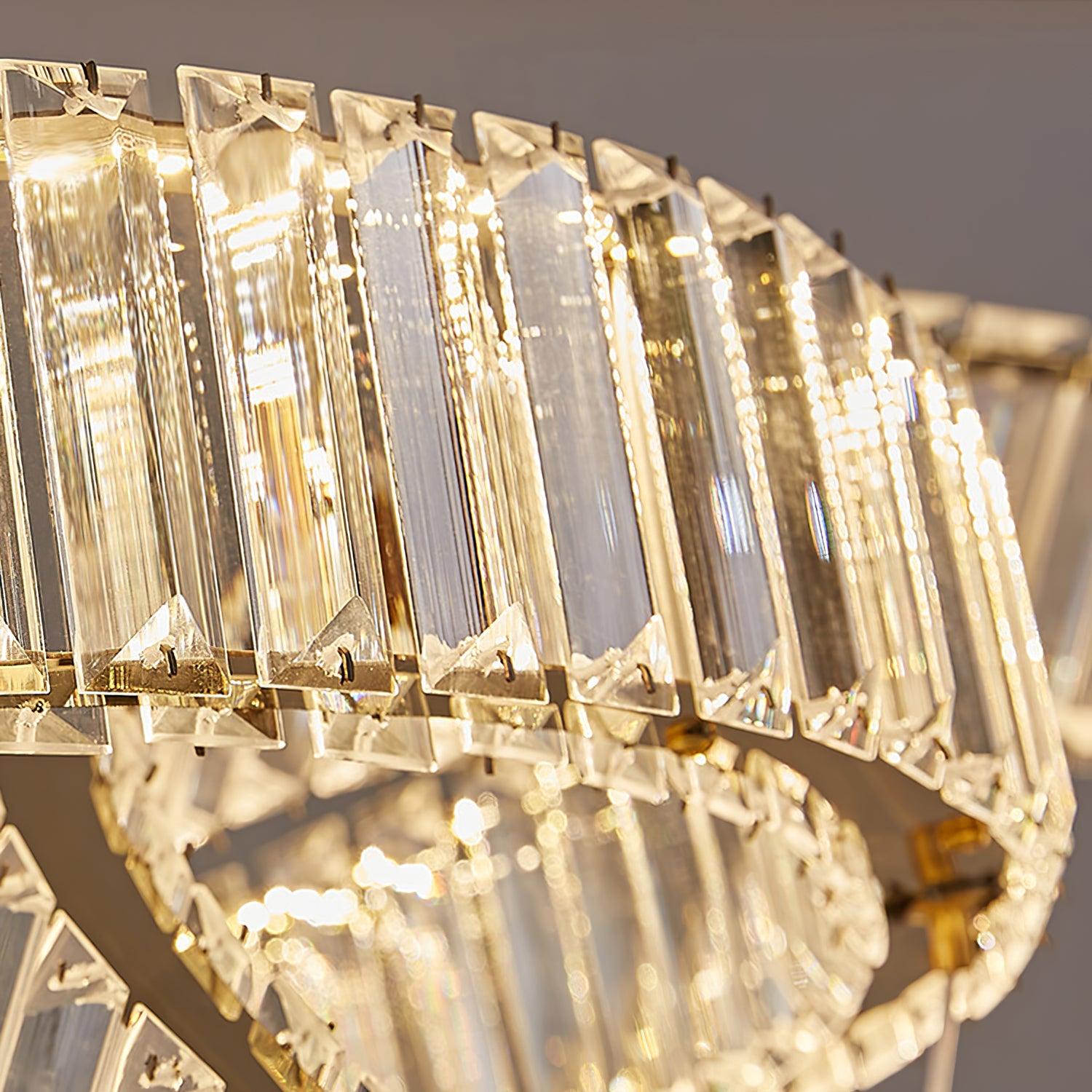 Calo Chandelier Spiral Crystal Gold Glam-Neutral Decor