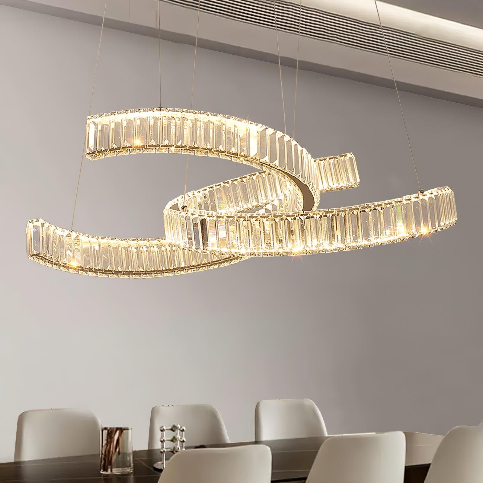Calo Chandelier Spiral Crystal Gold Glam-Neutral Decor