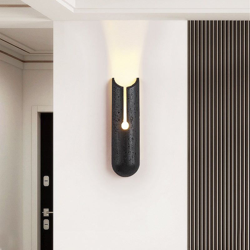 Lymp Split Black Travertine Wall Light-Neutral Decor