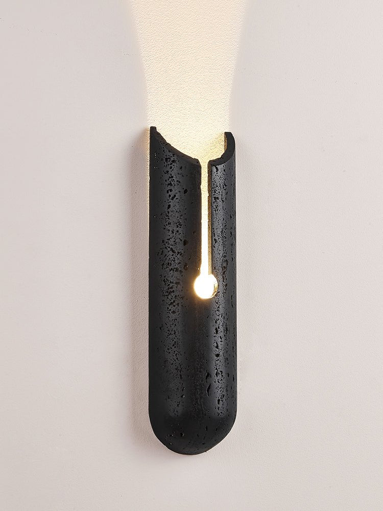 Lymp Split Black Travertine Wall Light-Neutral Decor