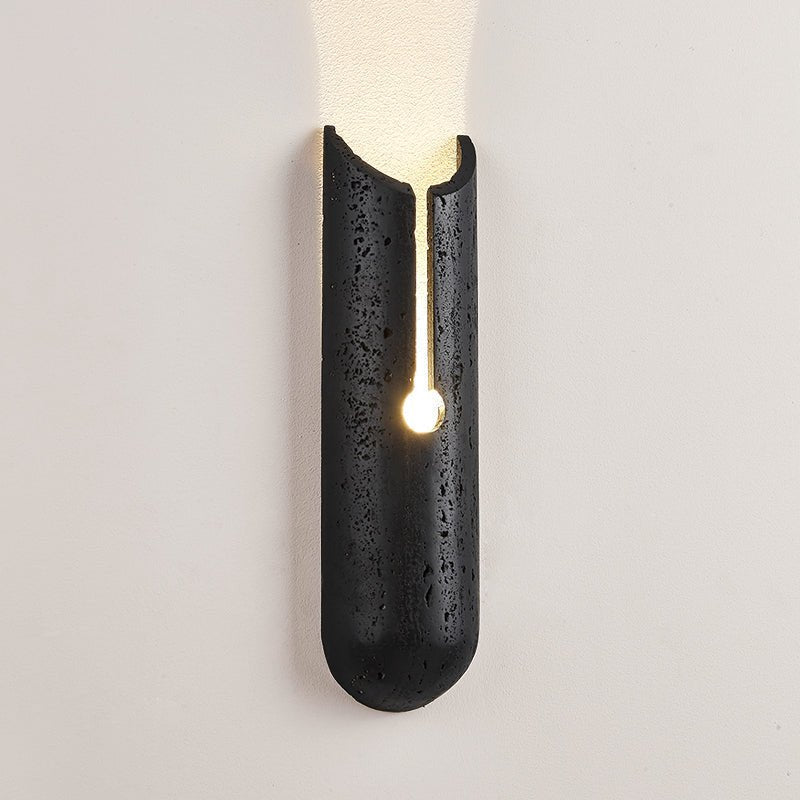 Lymp Split Black Travertine Wall Light-Neutral Decor