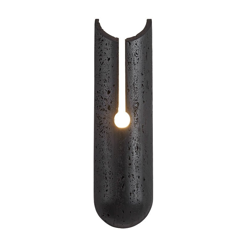 Lymp Split Black Travertine Wall Light-Neutral Decor