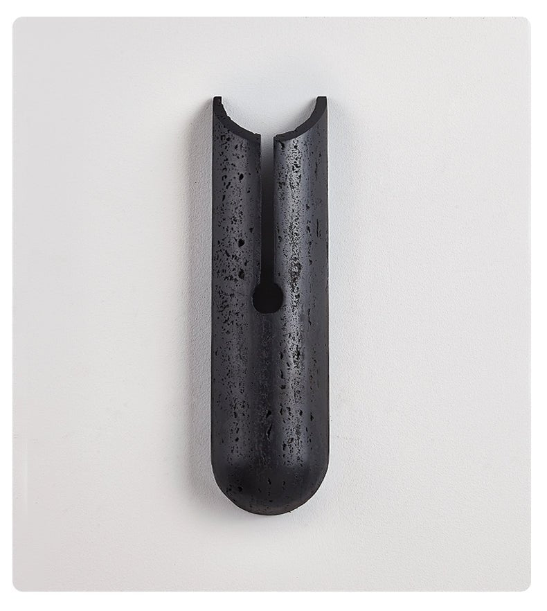 Lymp Split Black Travertine Wall Light-Neutral Decor