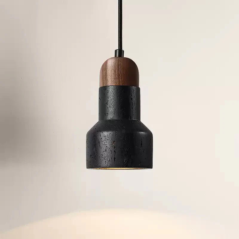 Foundry Modern Black Travertine Pendant Light-Neutral Decor