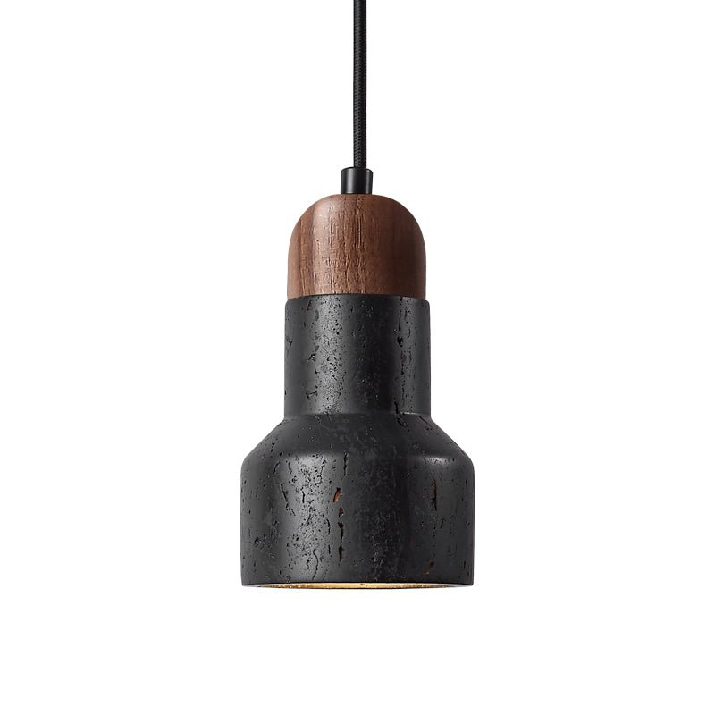 Foundry Modern Black Travertine Pendant Light-Neutral Decor