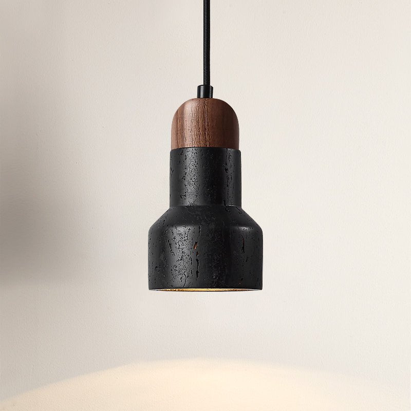 Foundry Modern Black Travertine Pendant Light-Neutral Decor
