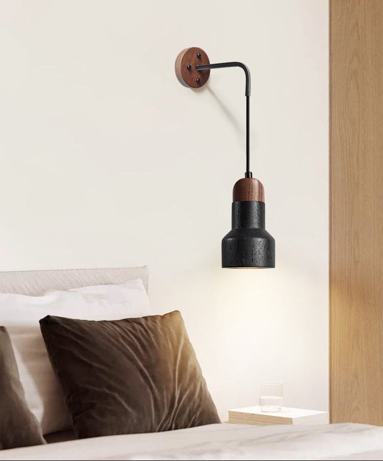 Wesk Vintage Black Travertine Rope Wall Lamp-Neutral Decor
