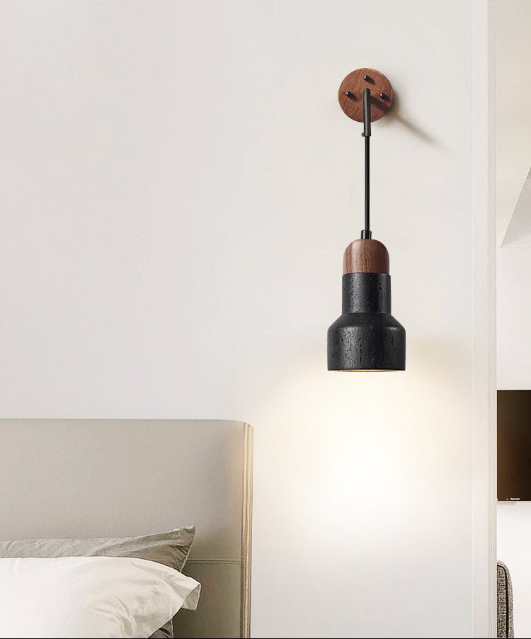 Wesk Vintage Black Travertine Rope Wall Lamp-Neutral Decor
