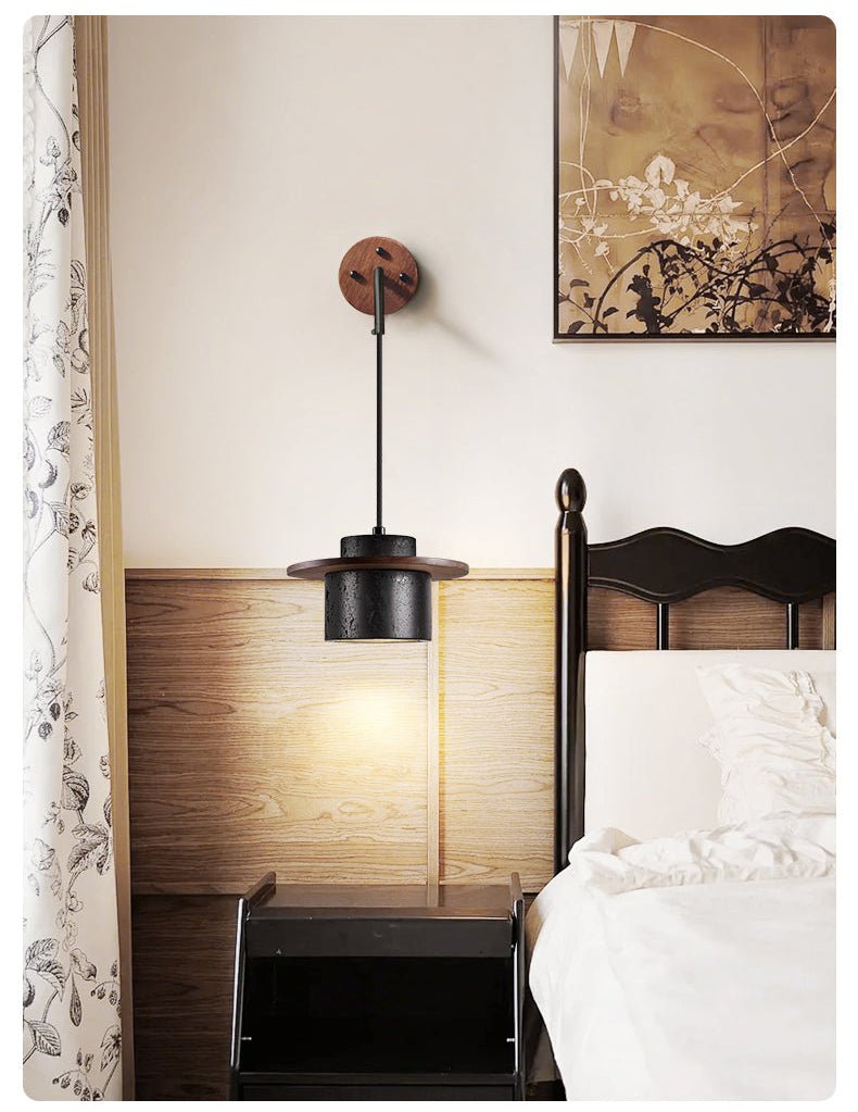 Vedr Modern Black Travertine Wall Light-Neutral Decor