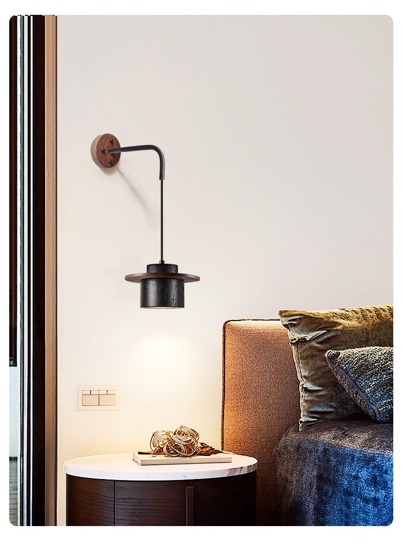 Vedr Modern Black Travertine Wall Light-Neutral Decor