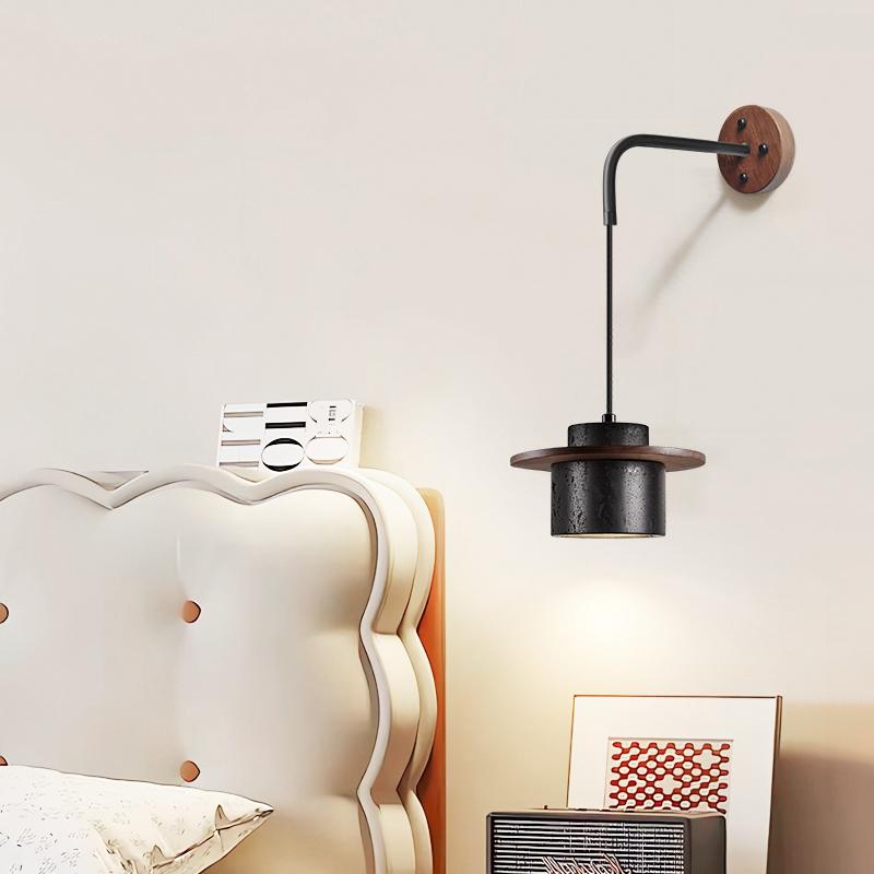 Vedr Modern Black Travertine Wall Light-Neutral Decor