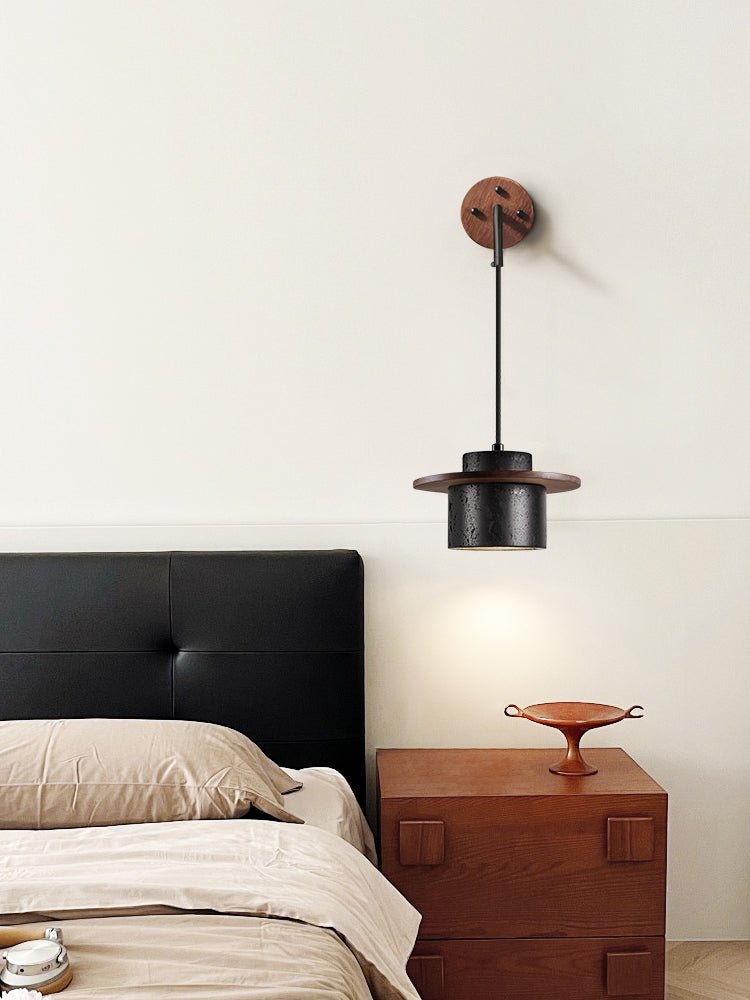 Vedr Modern Black Travertine Wall Light-Neutral Decor