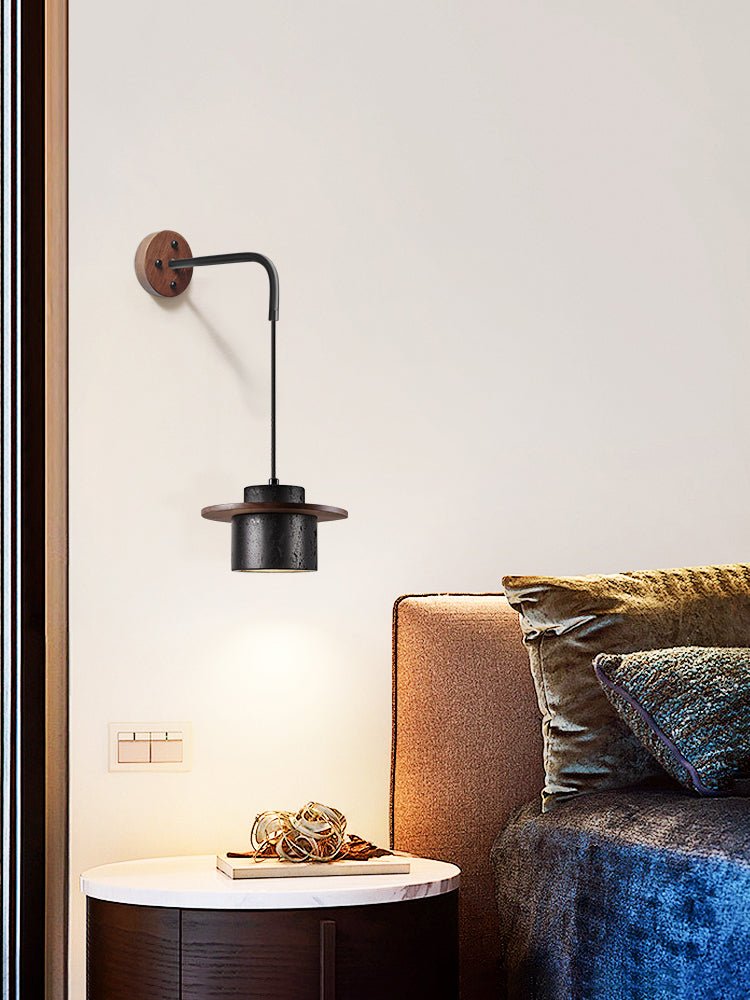 Vedr Modern Black Travertine Wall Light-Neutral Decor