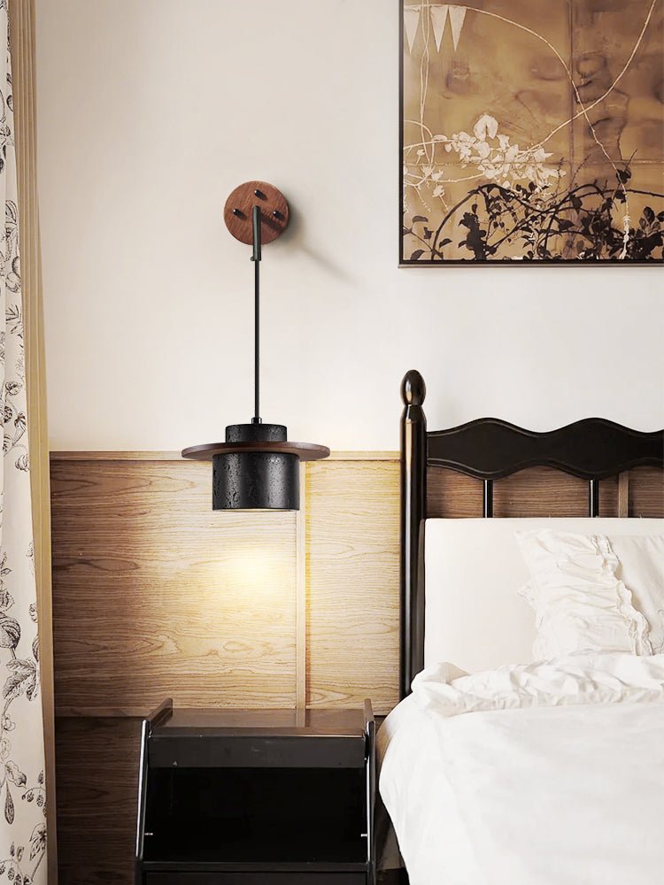 Vedr Modern Black Travertine Wall Light-Neutral Decor