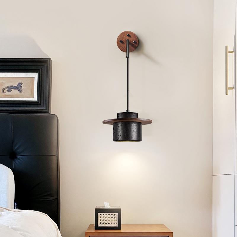 Vedr Modern Black Travertine Wall Light-Neutral Decor