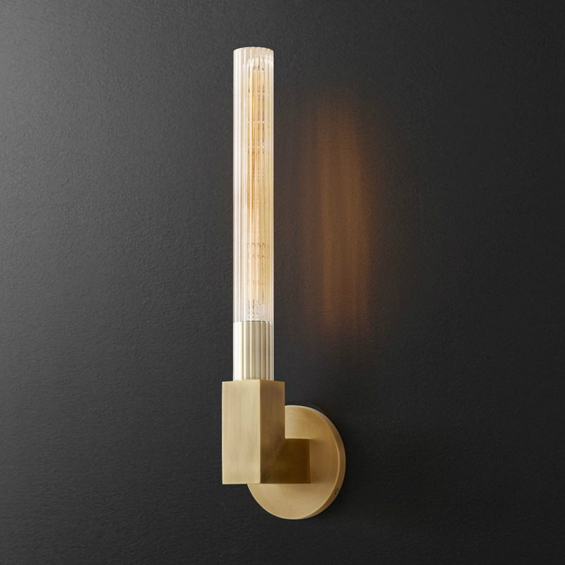 Kristy Indoor Wall Lamp Glass Brass Mid-century Restaurant Bedroom - Neutral Decor