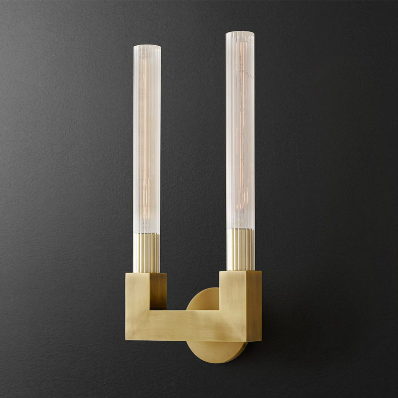 Kristy Indoor Wall Lamp Glass Brass Mid-century Restaurant Bedroom - Neutral Decor