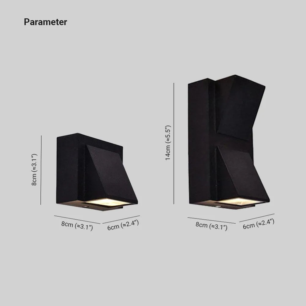 Vexto Modern Black Metal LED Outdoor Wall Lamp-Neutral Decor