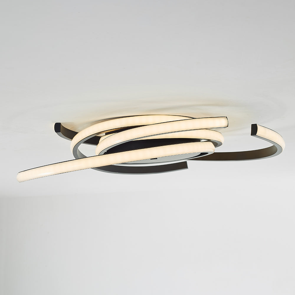 Arisha Modern Multi Arc Linetype Ceiling Light,Black/White - Neutral Decor