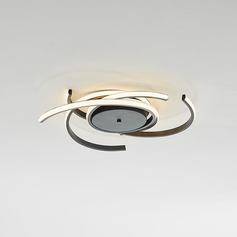 Arisha Modern Multi Arc Linetype Ceiling Light,Black/White - Neutral Decor