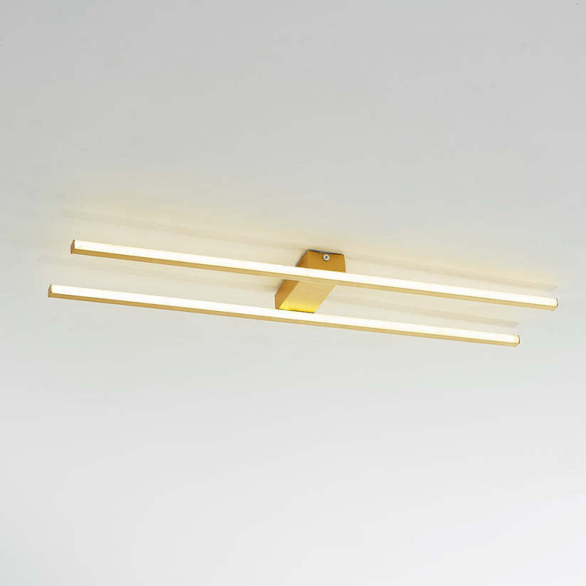 Arisha Modern Minimaliste Flush Mount Ceiling Light, Double-Linear - Neutral Decor