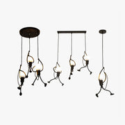 Esi Retro Modern Iron Man Pendant Light, Black-Neutral Decor