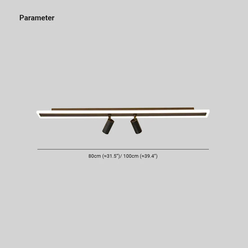 Aim Minimalist Double-linear Ceiling Light Spotlight, Black - Neutral Decor