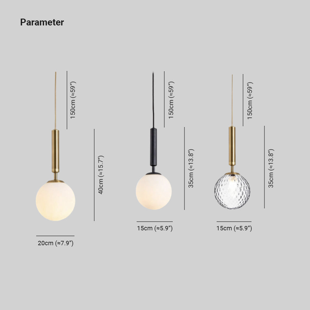 Valentina Modern Glass Ball Pendant Light, White/Clear - Neutral Decor