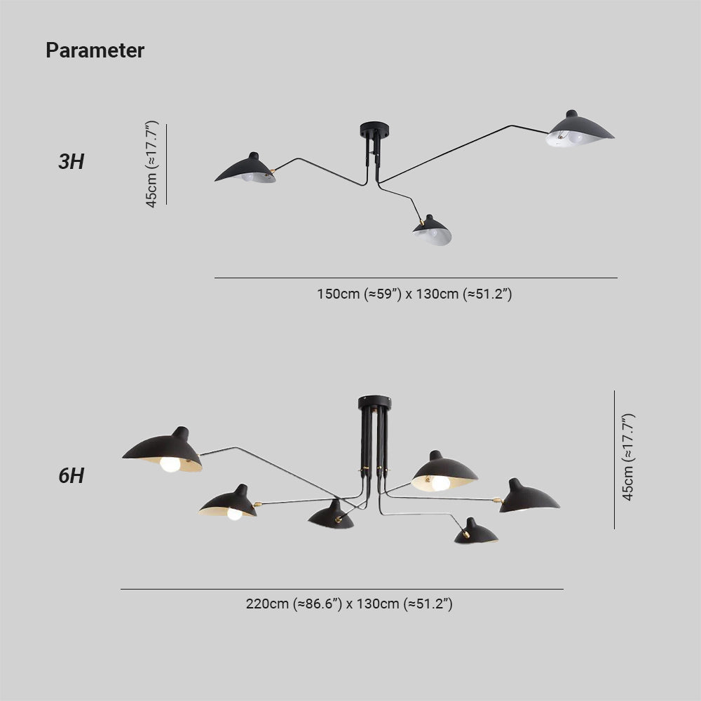 Jaler Industry Three Arm Ceiling Light - Neutralighting