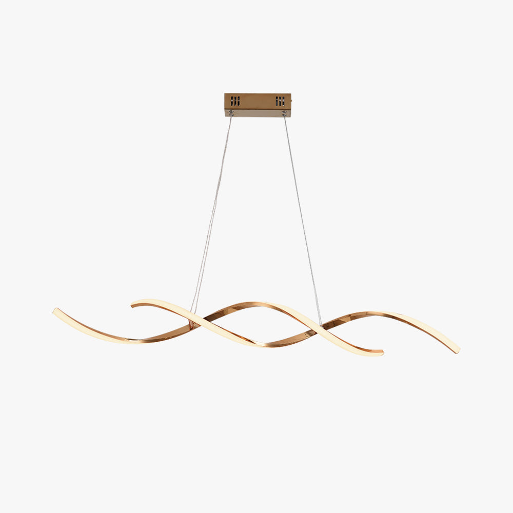 Arisha Modern Wavy Metal/Acrylic Pendant Light, Chrome/Gold - Neutral Decor