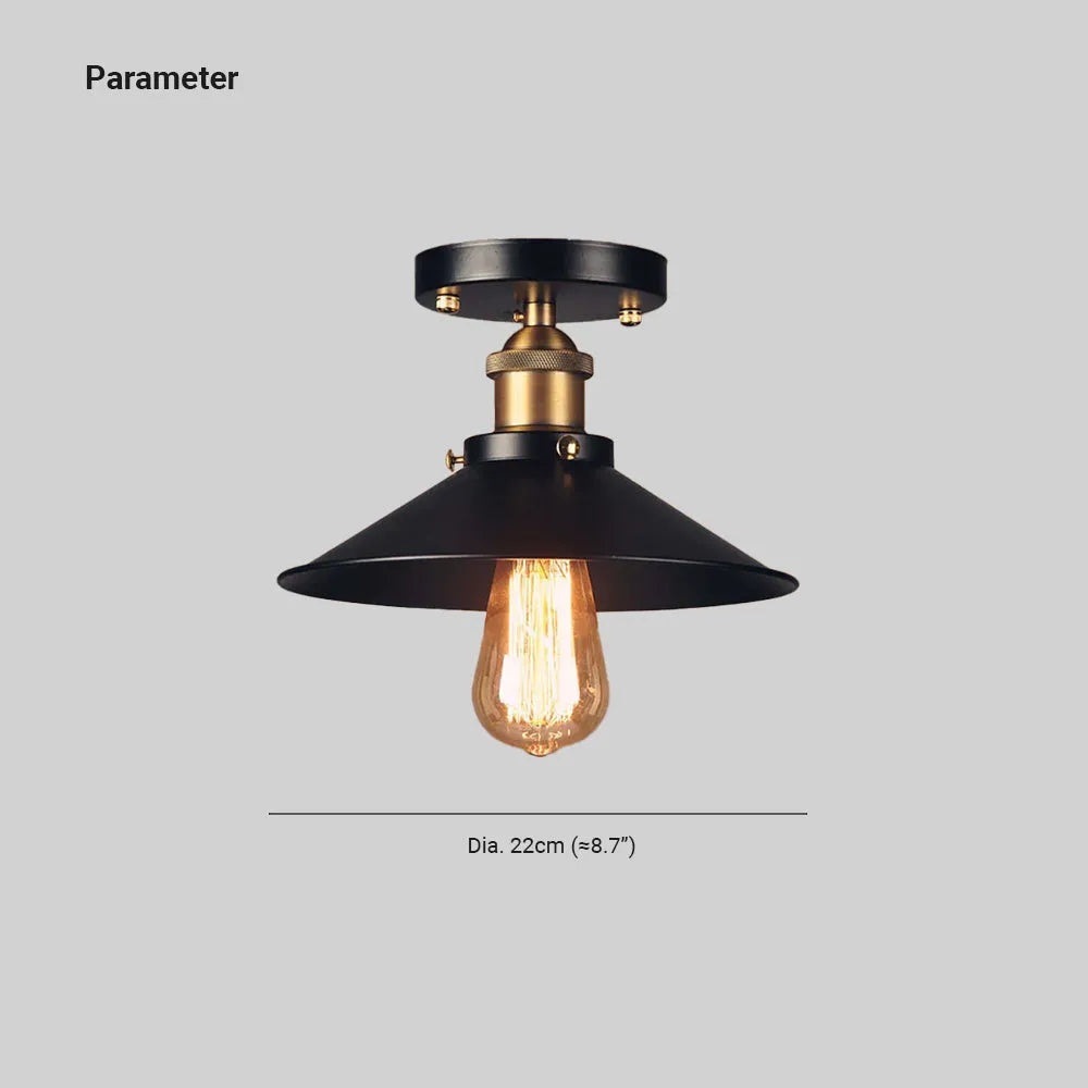 Austin Industrial Cone Metal Ceiling Light, Black - Neutral Decor