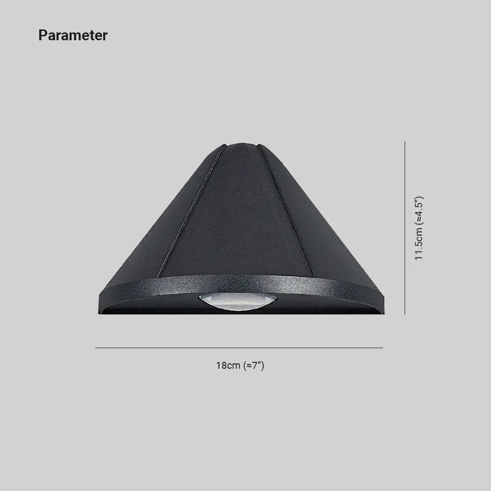 Ray Modern Cone Metal Outdoor Wall Lamp, Black - Neutral Decor