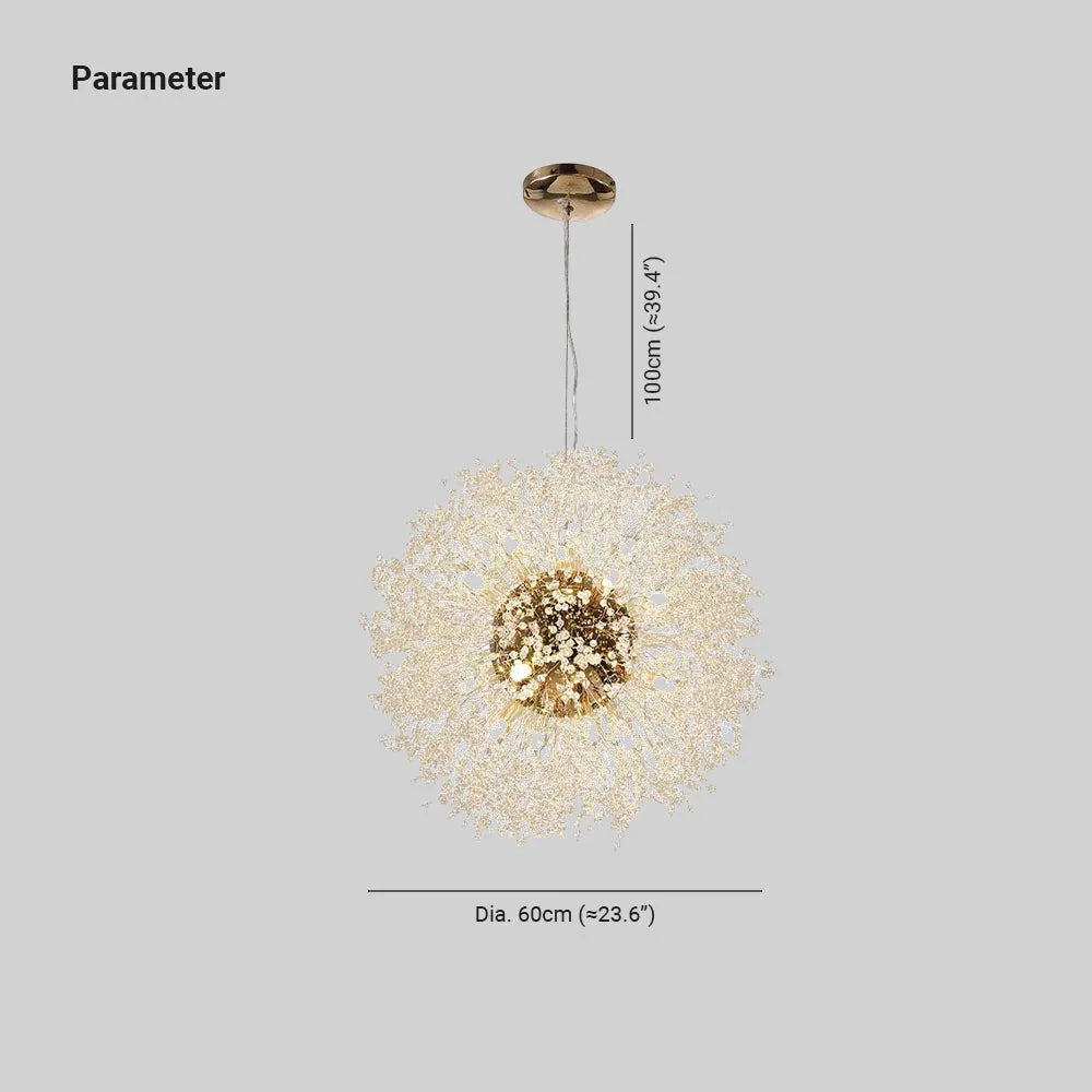 Arisha Elegant Dandelion Minimalist Luxury Pendant Light, Gold/Chorme - Neutral Decor