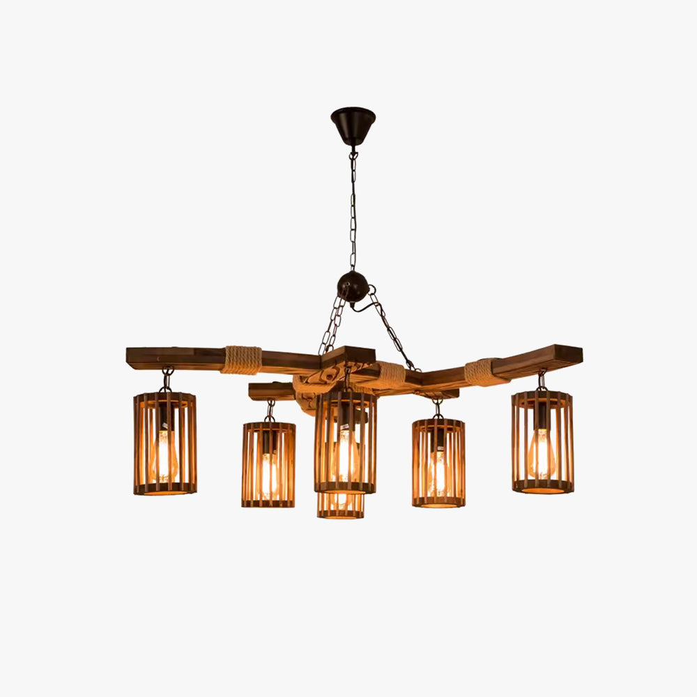 Epoch Retro LED Chandelier Wood Restaurant/Living Room/Bar - Neutral Decor
