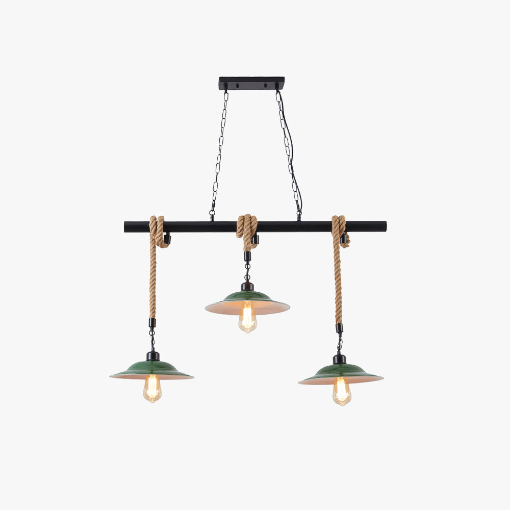 Epoch Vintage LED Pendant Light Green Metal Kitchen Living Room - Neutral Decor