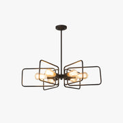 Alessio Industrial LED Chandelier Black Metal Living Room/Bedroom - Neutral Decor