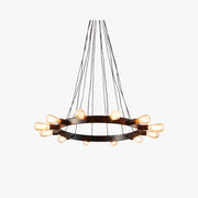 Silva Vintage LED Chandelier Brown Metal Living Room/Bar - Neutral Decor
