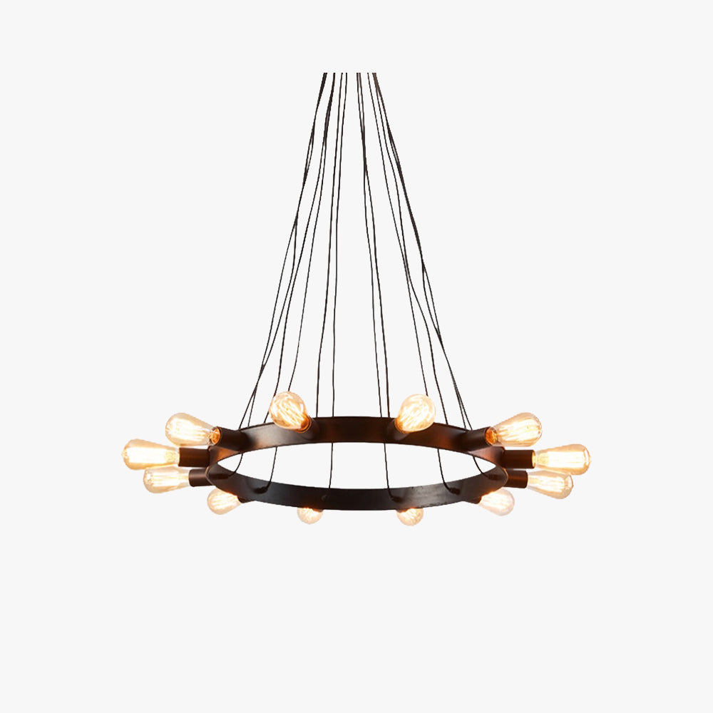 Silva Vintage LED Chandelier Brown Metal Living Room/Bar - Neutral Decor