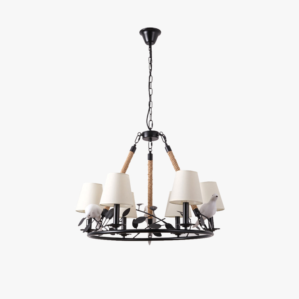 Epoch Vintage LED Chandelier Black Metal Living Room/Bedroom - Neutral Decor
