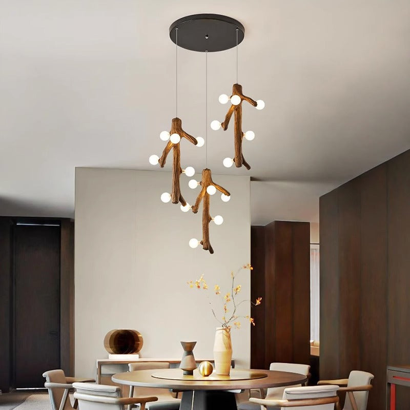 Epoch Nordic LED Chandelier Wood Living Dining Room Bedroom - Neutral Decor