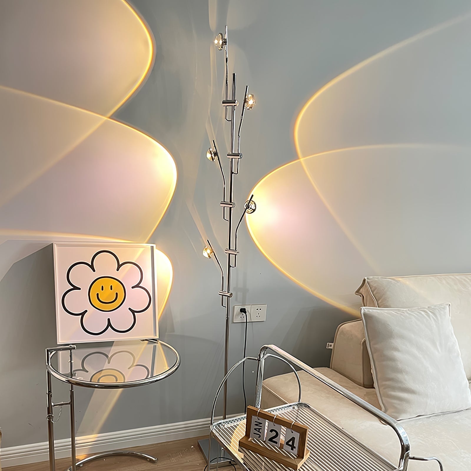 Receiv Steel Floor Lamp-Neutral Decor