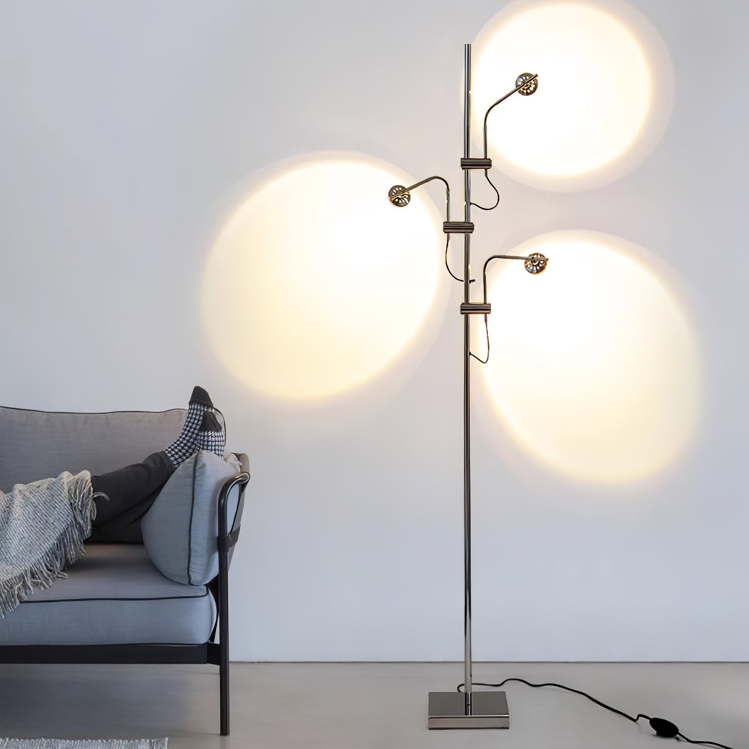 Receiv Steel Floor Lamp-Neutral Decor