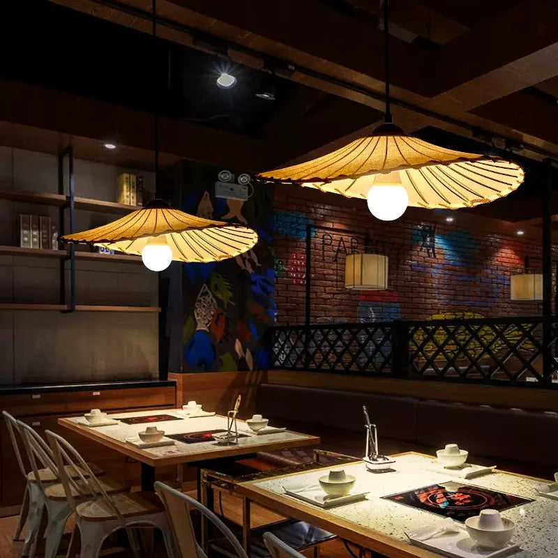 Avi Wabi-Sabi Retro LED Pendant Light Fabric/Metal Dining/Living Room - Neutral Decor