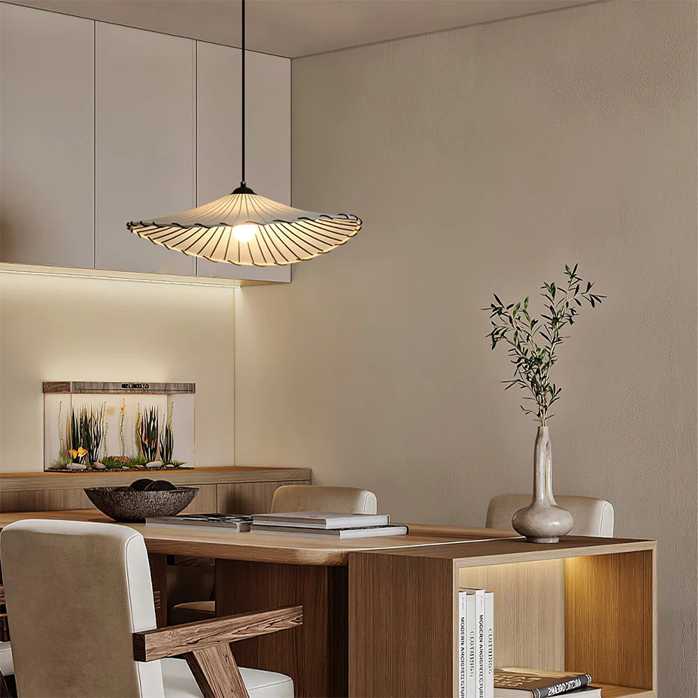 Avi Wabi-Sabi Retro LED Pendant Light Fabric/Metal Dining/Living Room - Neutral Decor