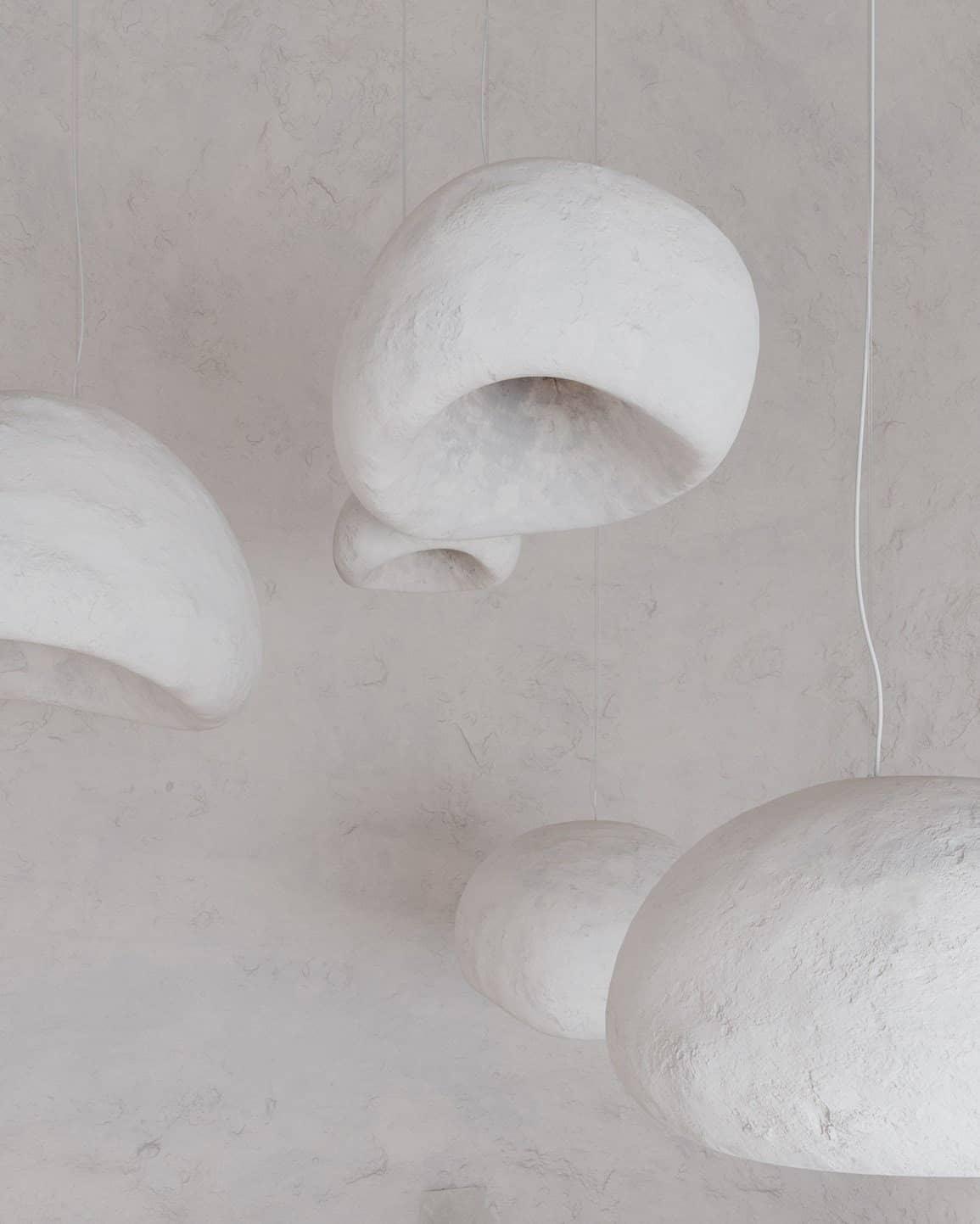 Chandelier Wabi-Sabi Pebble Cluster Organic Form Minimalist Artistic