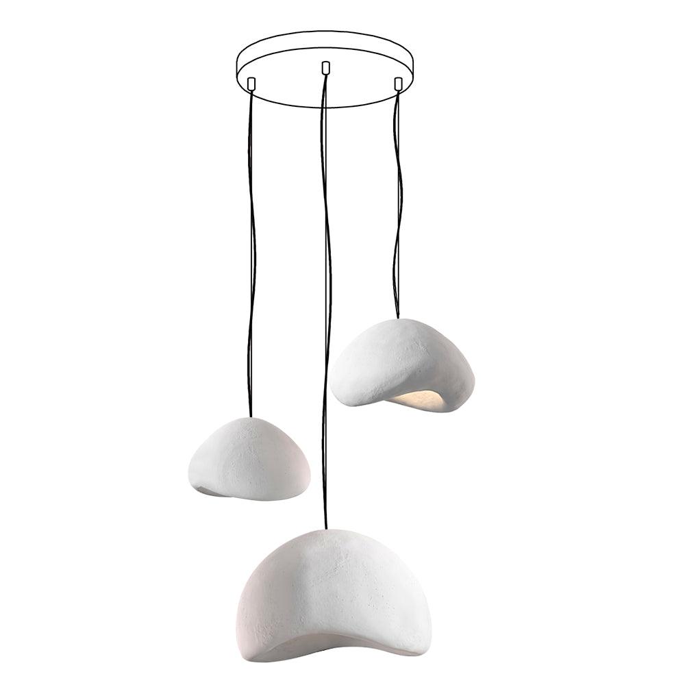 Chandelier Wabi-Sabi Pebble Cluster Organic Form Minimalist Artistic